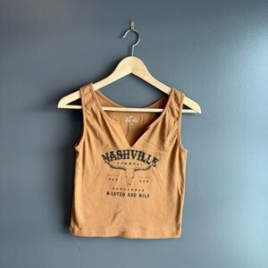 Vinyl Icons Womens Carmel Nashville Tank Top with Slit Size Large